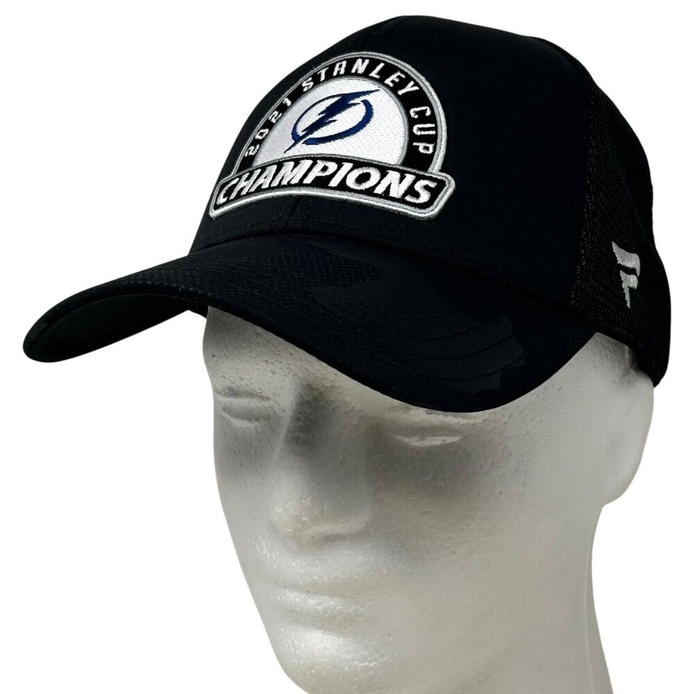 Tampa Bay Lightning 2021 Stanley Cup Trucker Hat Cap Black Fanatics Snapback NHL